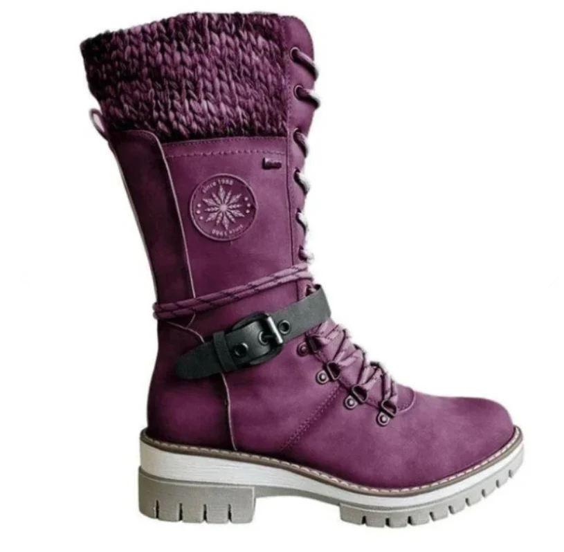 Women's Ankle Boots – Sturdy Fit – Knitted Shaft – Zip Closure – Profiled Sole - Image 6