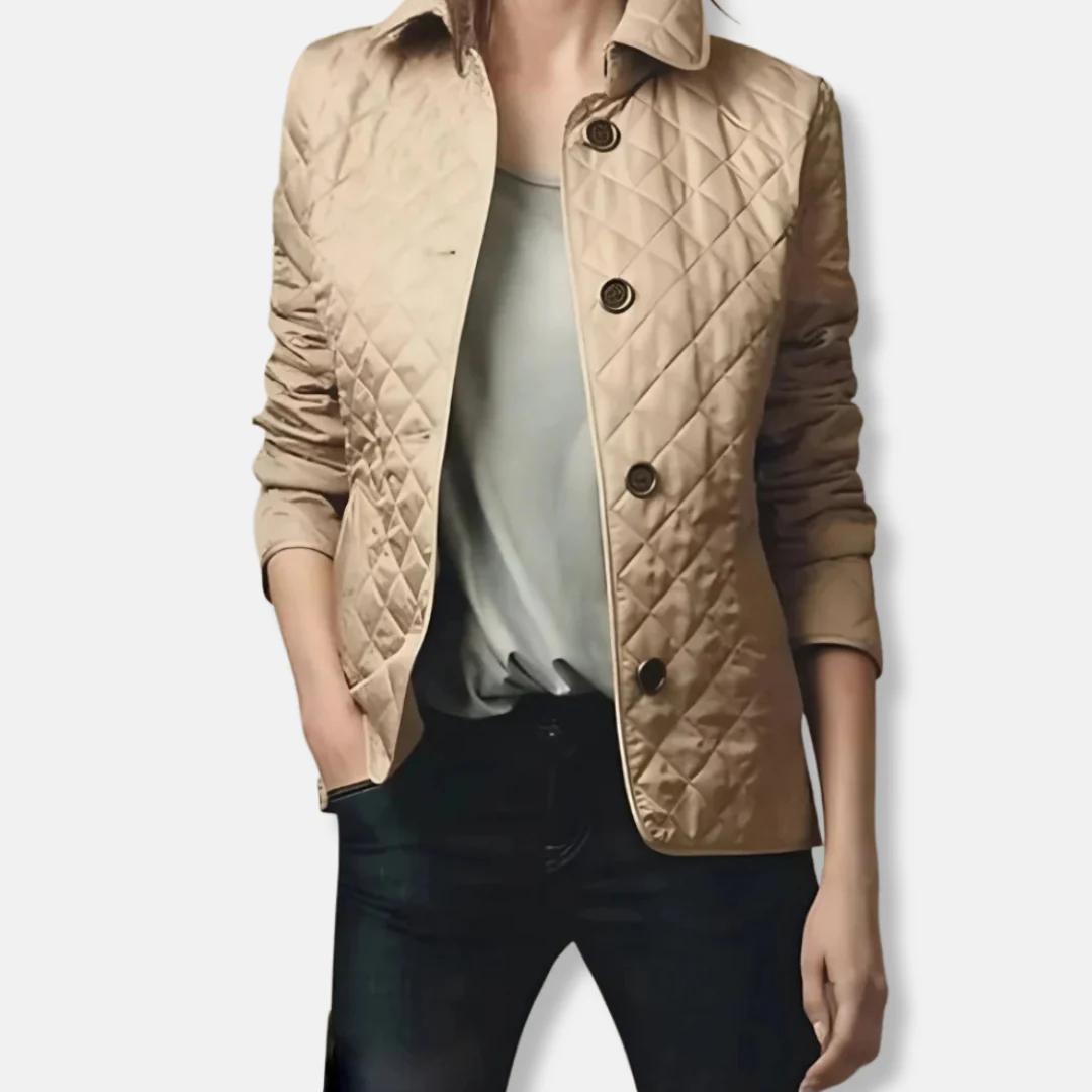 Women's Quilted Jacket – Tailored Fit – Fleece Lining – Hip Length – Button Closure - Image 2
