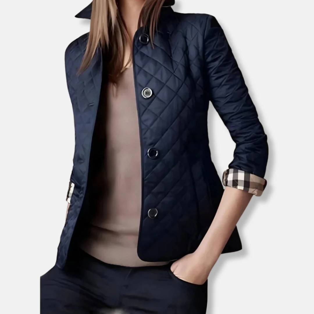 Women's Quilted Jacket – Tailored Fit – Fleece Lining – Hip Length – Button Closure - Image 5