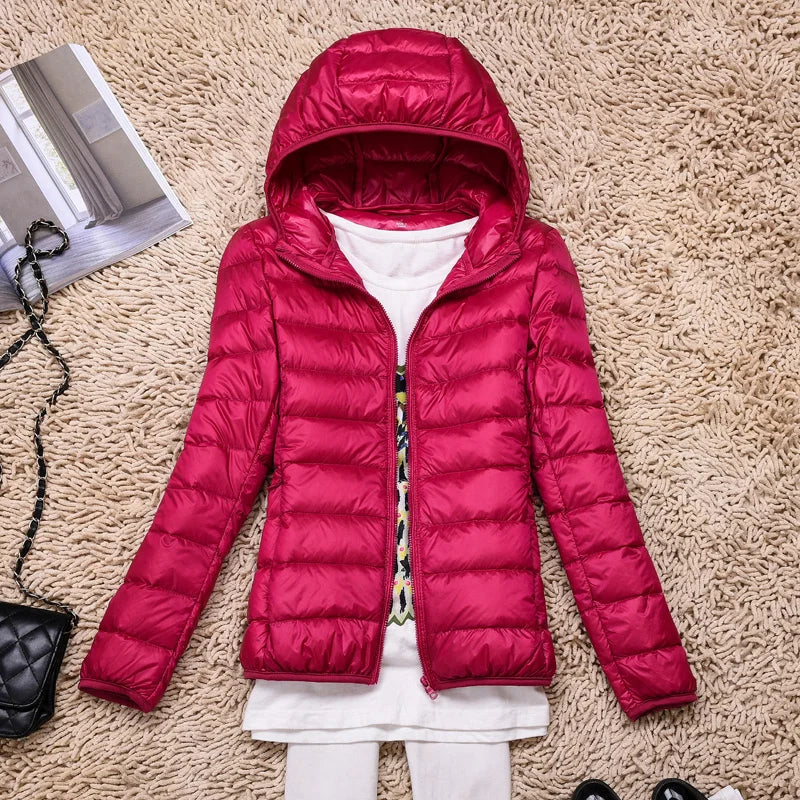 Women's padded jacket – Lightweight with hood – Tailored fit – Hip length - Image 2