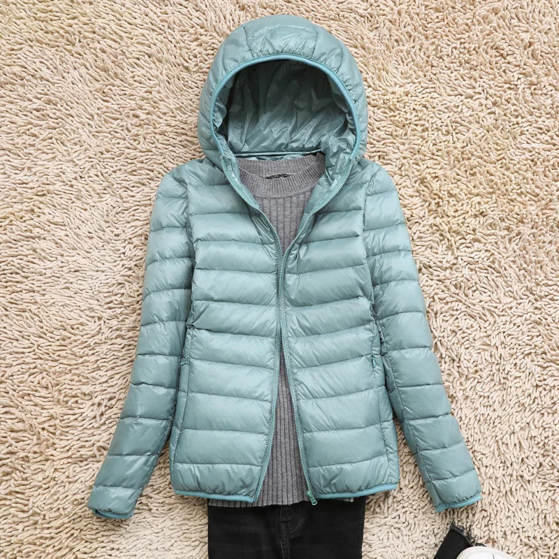 Women's padded jacket – Lightweight with hood – Tailored fit – Hip length - Image 5