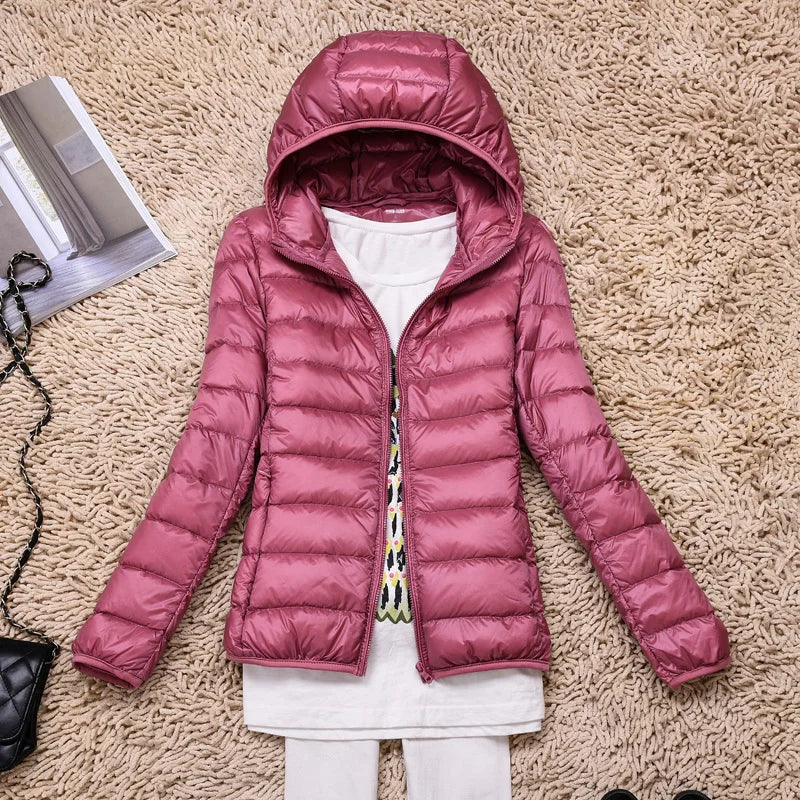 Women's padded jacket – Lightweight with hood – Tailored fit – Hip length - Image 6