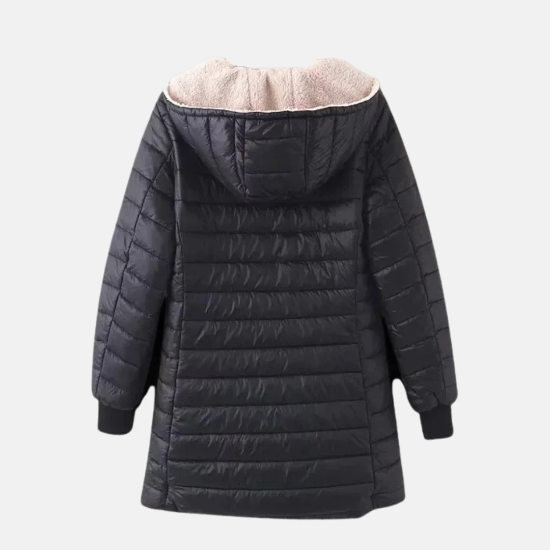 Women's Quilted Jacket – Mid-Length – Relaxed Fit – Fleece Lining – Hood - Image 2
