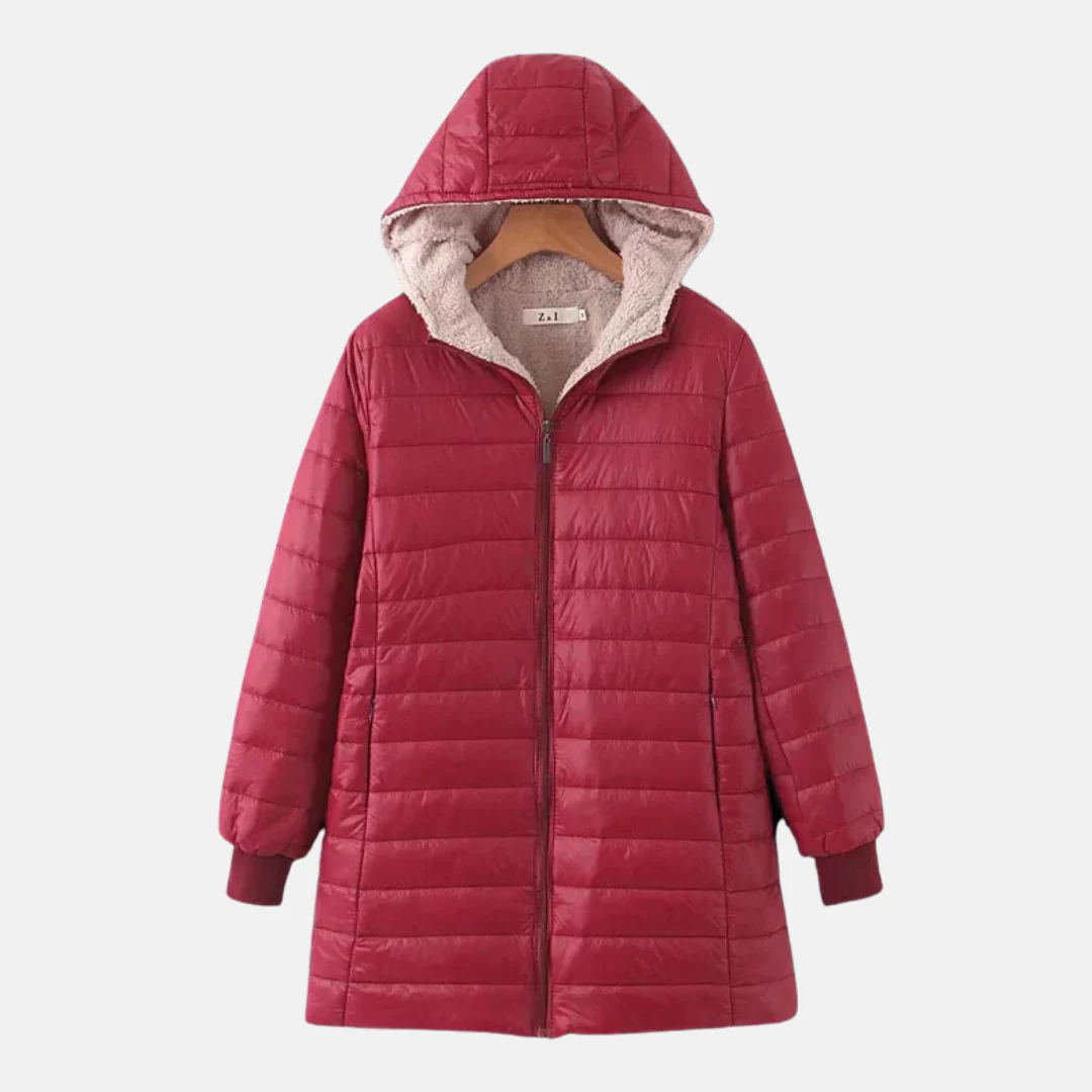 Women's Quilted Jacket – Mid-Length – Relaxed Fit – Fleece Lining – Hood - Image 3
