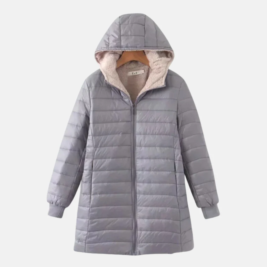 Women's Quilted Jacket – Mid-Length – Relaxed Fit – Fleece Lining – Hood - Image 4