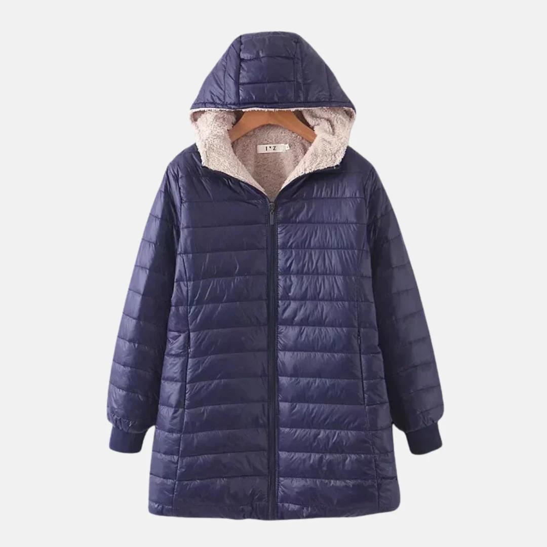 Women's Quilted Jacket – Mid-Length – Relaxed Fit – Fleece Lining – Hood - Image 5