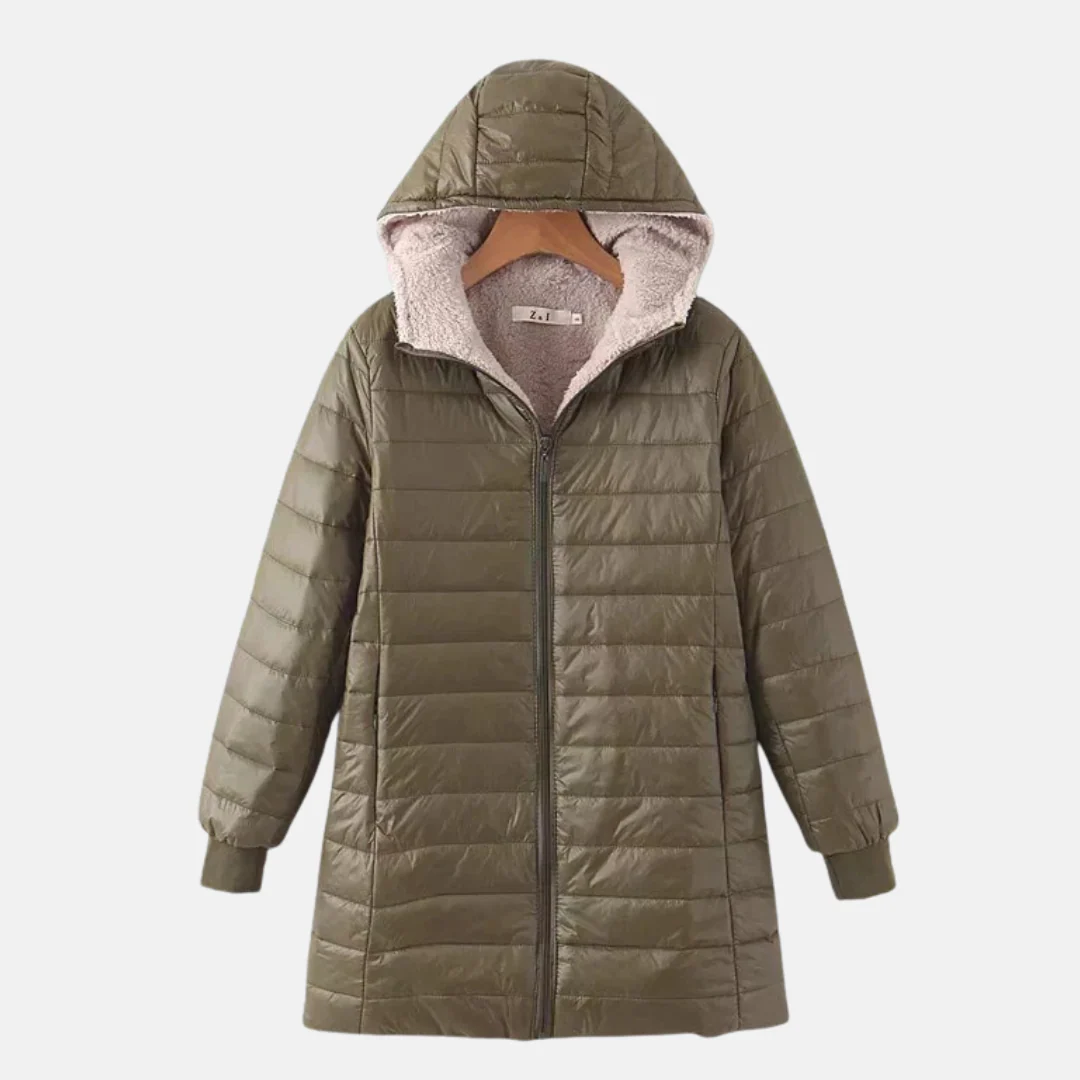 Women's Quilted Jacket – Mid-Length – Relaxed Fit – Fleece Lining – Hood - Image 6