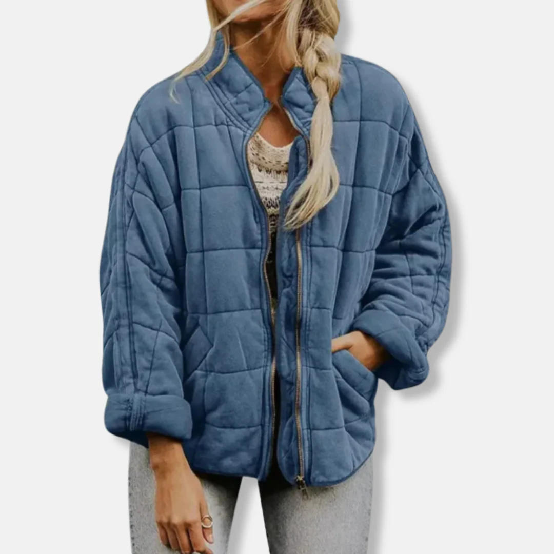 Ladies Quilted Jacket – Oversized Fit – Stand-Up Collar – Long Sleeves – Zipper Closure - Image 6
