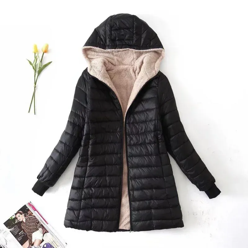 Women's Quilted Jacket – Regular Fit – Fleece Lining – Hood – Water-Repellent - Image 2