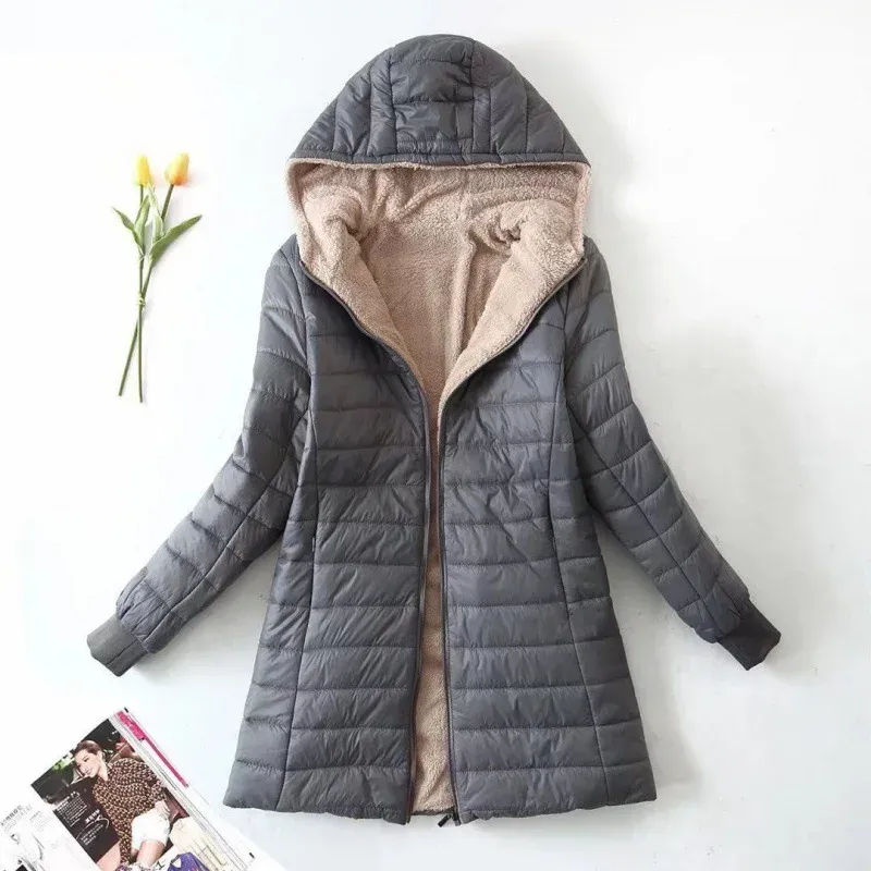Women's Quilted Jacket – Regular Fit – Fleece Lining – Hood – Water-Repellent - Image 4