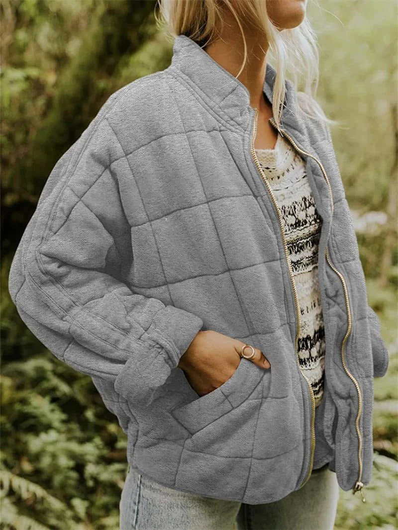 Women's Quilted Jacket – Relaxed Fit – High Collar – Lightweight Breathable Design - Image 2