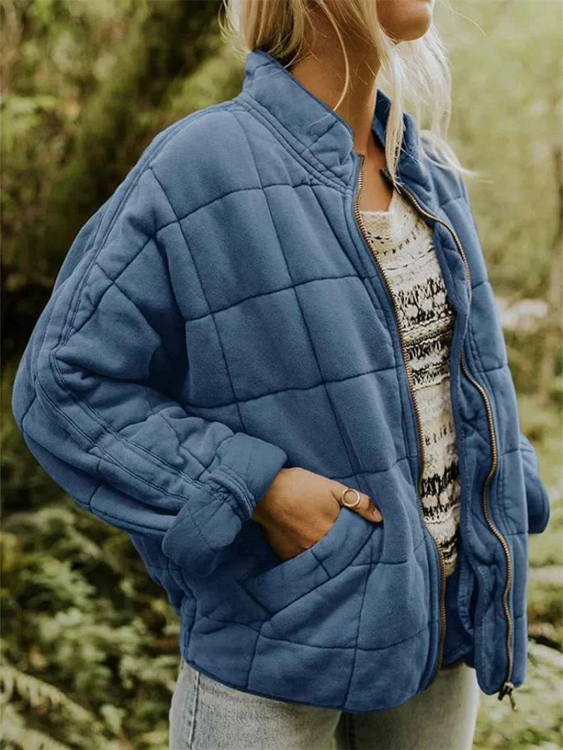 Women's Quilted Jacket – Relaxed Fit – High Collar – Lightweight Breathable Design - Image 3