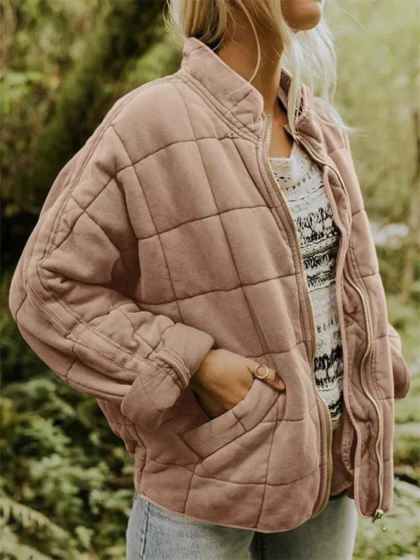 Women's Quilted Jacket – Relaxed Fit – High Collar – Lightweight Breathable Design - Image 5