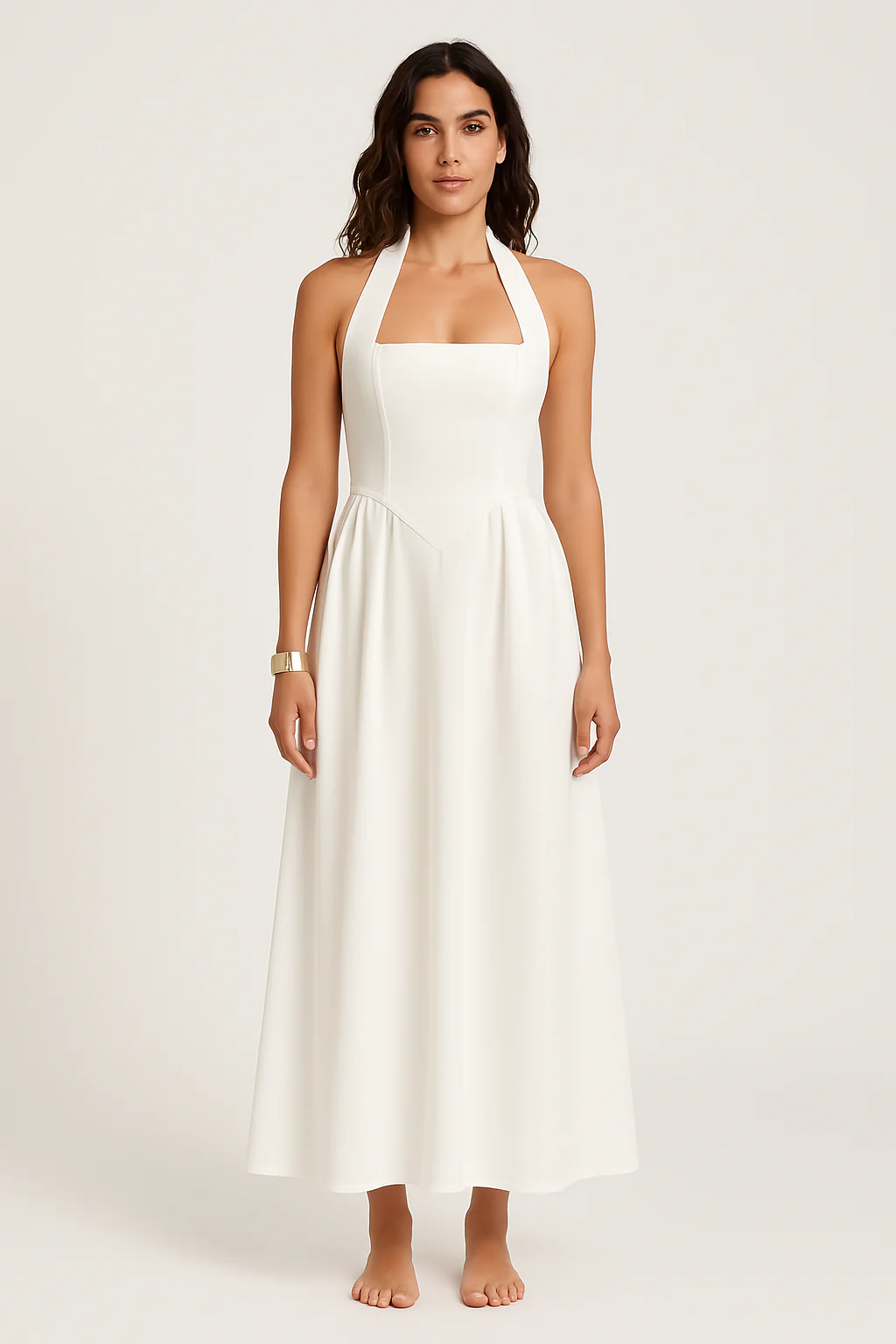 Women's Halter Dress – Maxi Flared – Backless – Airy Elegant Fit - Image 2