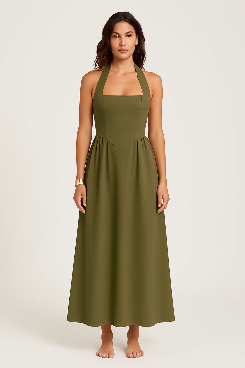Women's Halter Dress – Maxi Flared – Backless – Airy Elegant Fit - Image 3