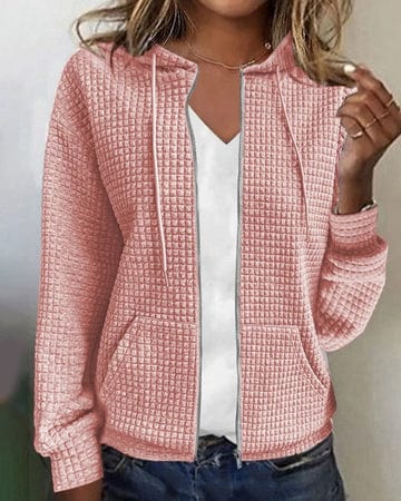 Women's Hooded Jacket – Quilted Fabric – Relaxed Fit – Casual Comfort With Zipper - Image 4