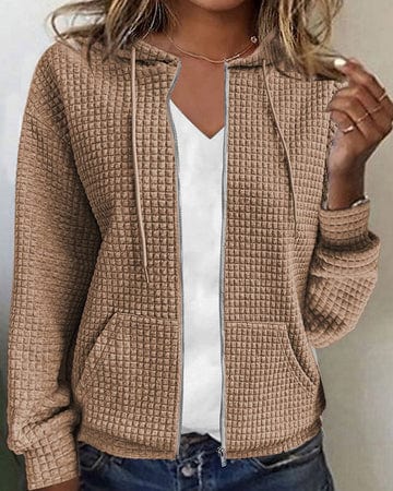 Women's Hooded Jacket – Quilted Fabric – Relaxed Fit – Casual Comfort With Zipper - Image 5