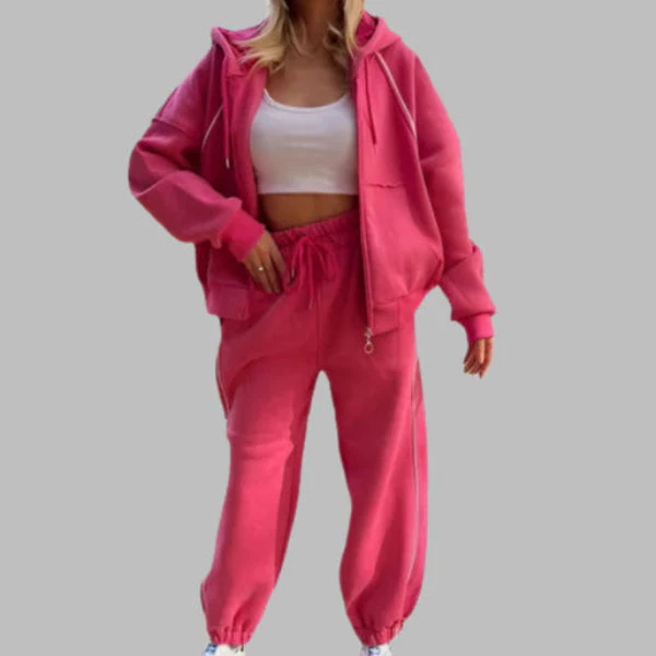 Women's Hoodie and Tracksuit – Oversized Fit – Cotton Fleece – Drawstring Waist - Image 2