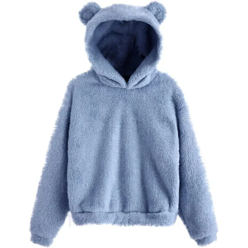 Women's Hoodie – Fleece – Relaxed Fit – Long Sleeves – Playful Ear Details - Image 2