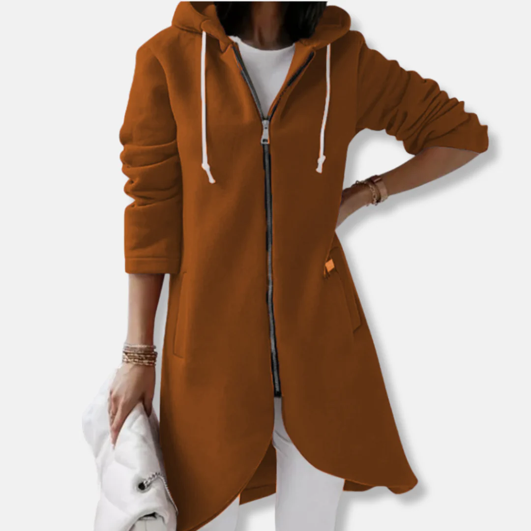 Ladies Hoodie Jacket – Relaxed Fit – Cotton Mix – Hood with Zipper – Mid-Length - Image 5