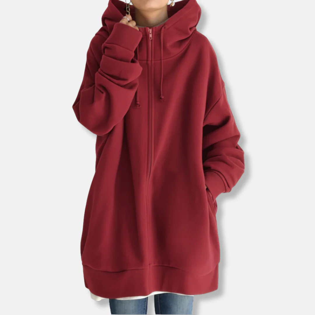 Women's Hoodie – Oversized Fit – Soft Fabric – Zipper Closure – Long Sleeves - Image 4
