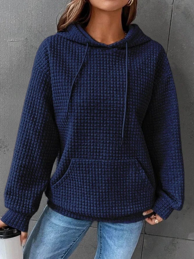 Women's Hoodie – Relaxed Fit – Quilted Fabric – Hood with Drawstring – Kangaroo Pocket - Image 4