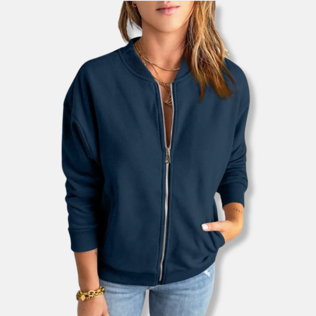 Women's Jacket - Lightweight - Relaxed Fit - Zip - Ribbed Cuffs - Casual Look - Image 2