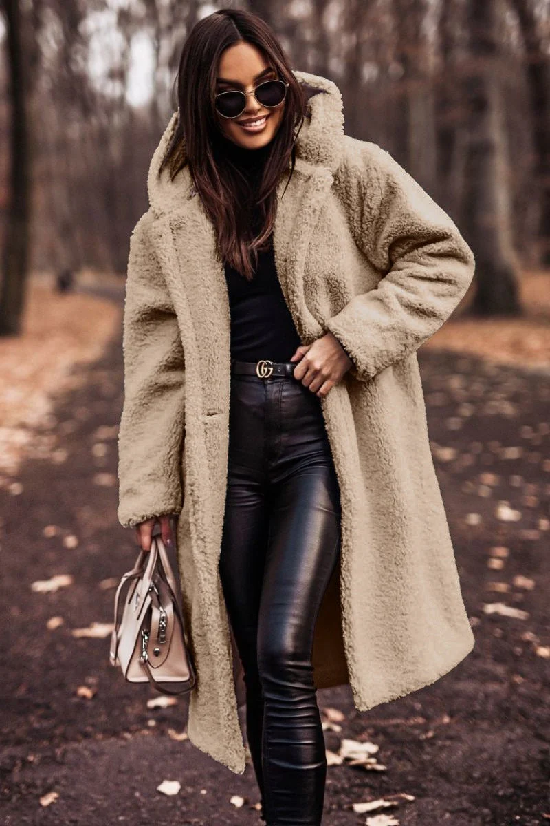 Ladies Coat – Oversized Fit – Wool – Full Length – Hood and Buttons - Image 4