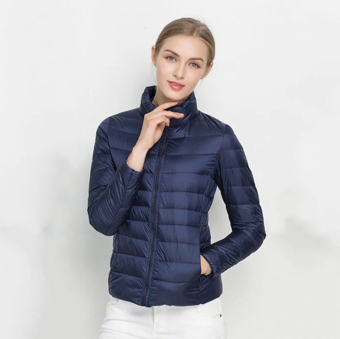 Ladies Jacket – Slim Fit – Lightweight Quilted – Hip-length with Zipper and Collar - Image 2