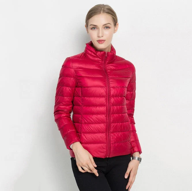 Ladies Jacket – Slim Fit – Lightweight Quilted – Hip-length with Zipper and Collar - Image 4