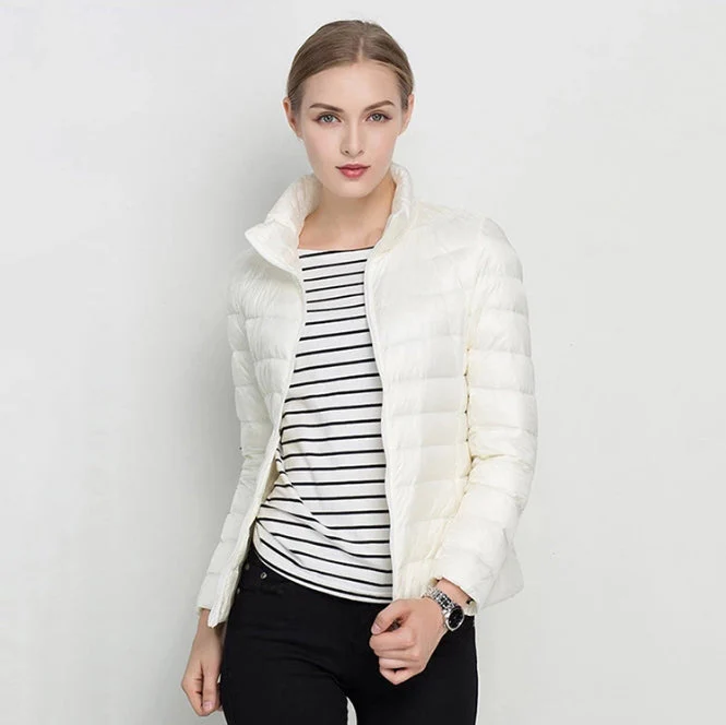 Ladies Jacket – Slim Fit – Lightweight Quilted – Hip-length with Zipper and Collar - Image 6