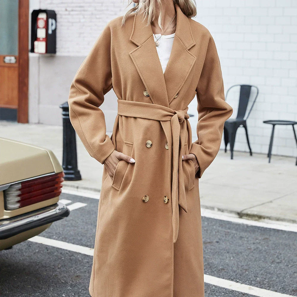 Women's Coat – Wool – Mid-Length – Relaxed Fit – Double-Breasted Classic Model - Image 2