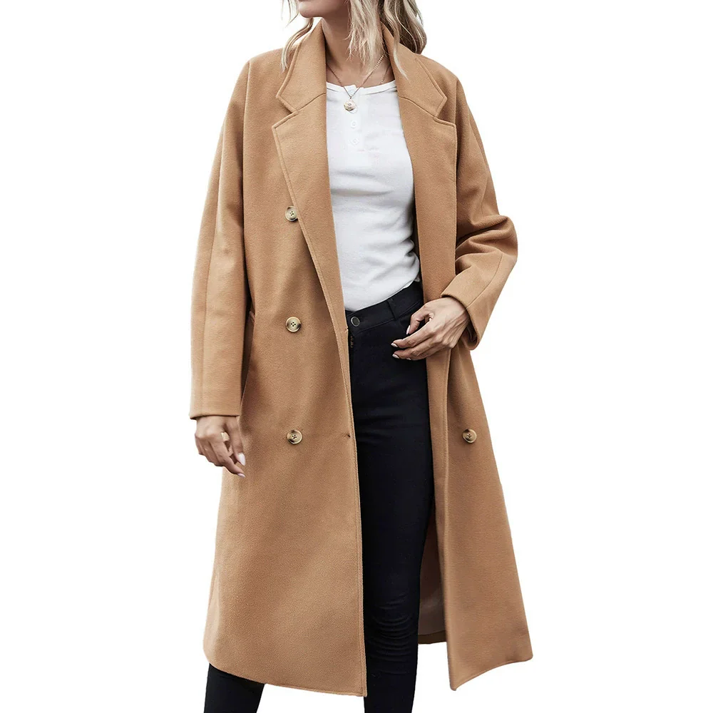 Women's Coat – Wool – Mid-Length – Relaxed Fit – Double-Breasted Classic Model - Image 4