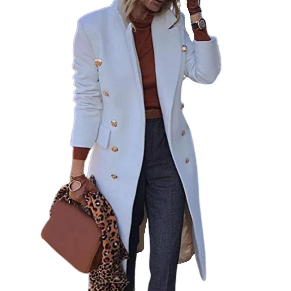 Ladies Coat – Wool-blend – Tailored Fit – Double-breasted – Knee-length – Formal Style - Image 3