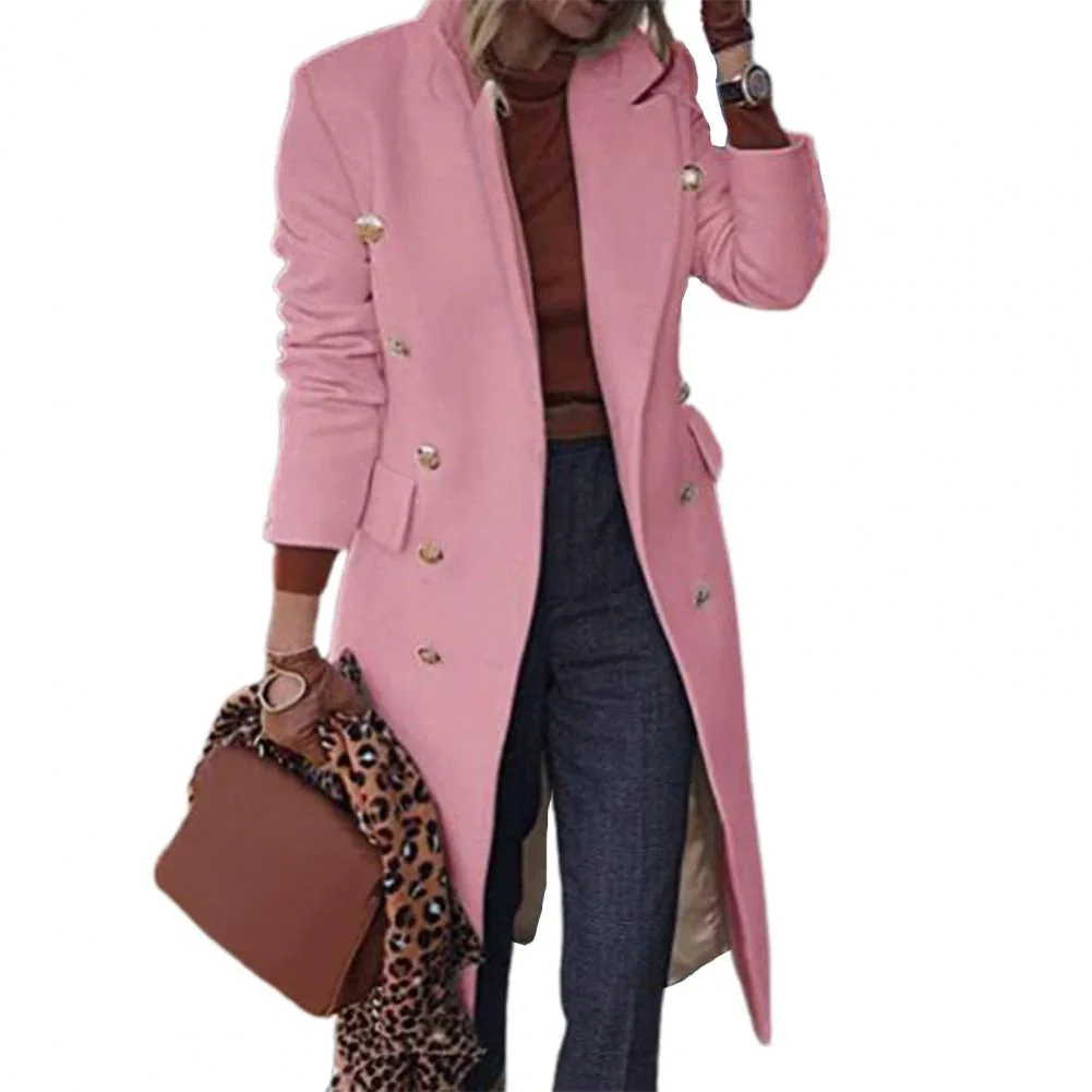 Ladies Coat – Wool-blend – Tailored Fit – Double-breasted – Knee-length – Formal Style - Image 4