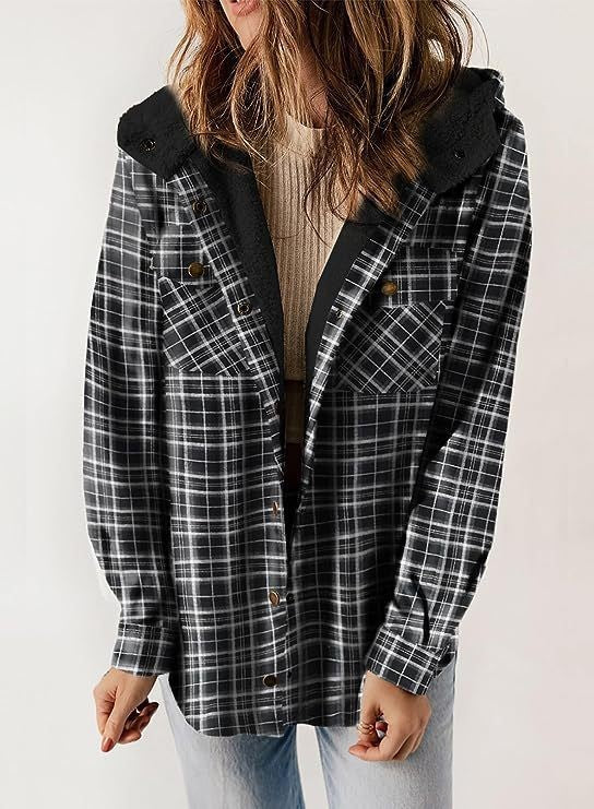 Ladies Coat – Wool – Relaxed Fit – Hood with Plush Lining – Button Closure - Image 2