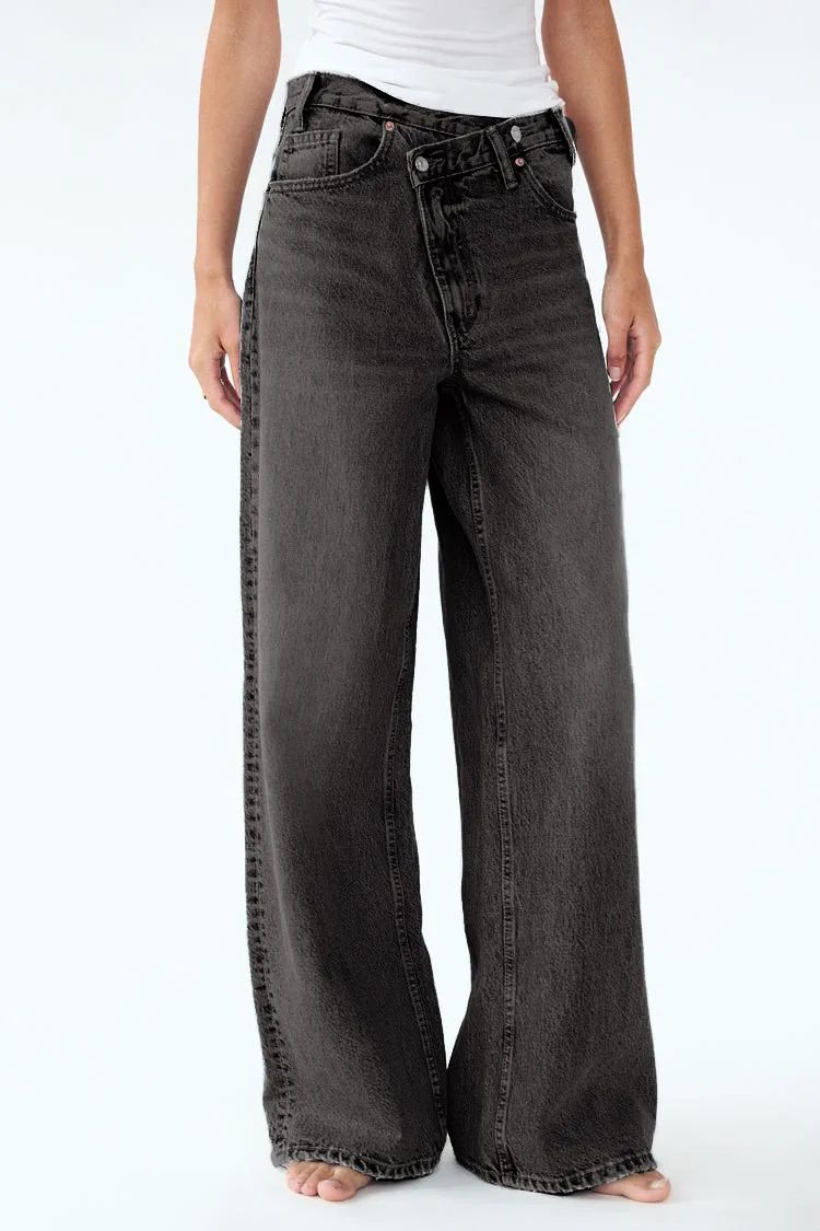 Women's Jeans – High Waist – Wide Leg – Relaxed Fit – Denim Full Length - Image 2