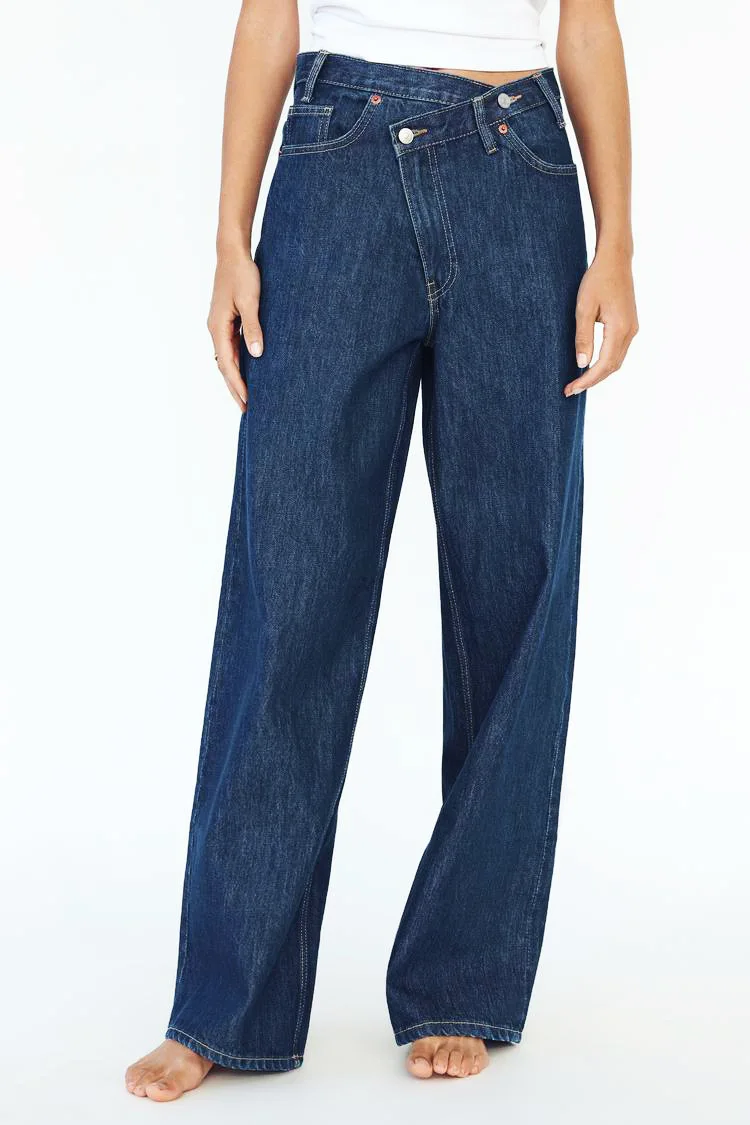 Women's Jeans – High Waist – Wide Leg – Relaxed Fit – Denim Full Length - Image 3