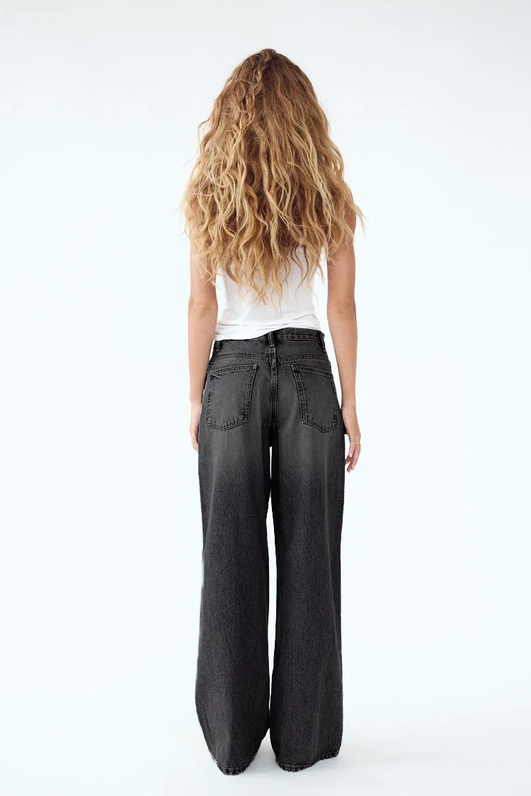 Women's Jeans – High Waist – Wide Leg – Relaxed Fit – Denim Full Length - Image 4