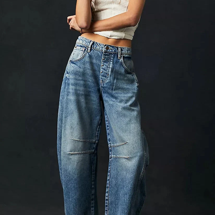 Women's Jeans – Wide Legs – Loose Fit – Full Length – Denim Casual Style - Image 2