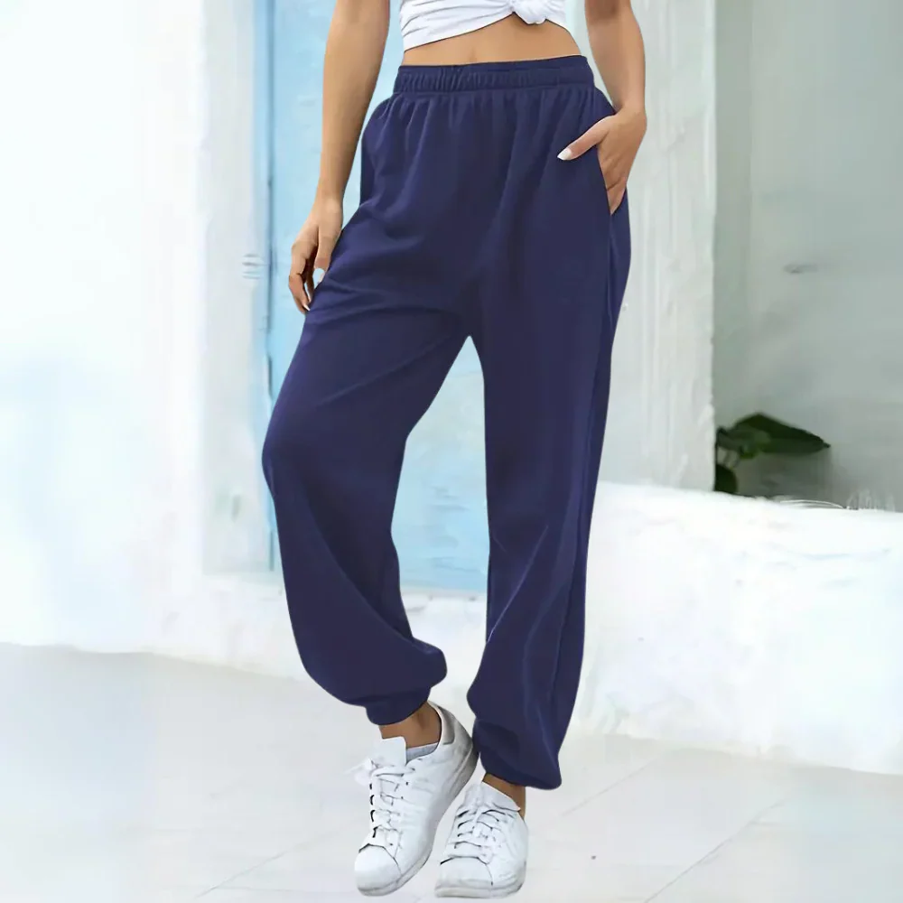 Women's Jogging Pants – Relaxed Fit – Cotton Blend – Elastic Waist – Cuffs – Side Pockets - Image 5