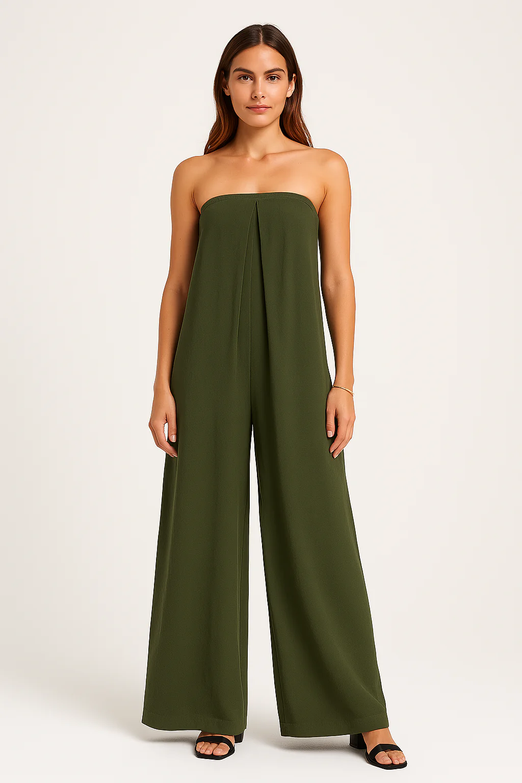Women's Jumpsuit – Bandeau Top – Wide Legs – Relaxed Fit – Light Fabric - Image 3