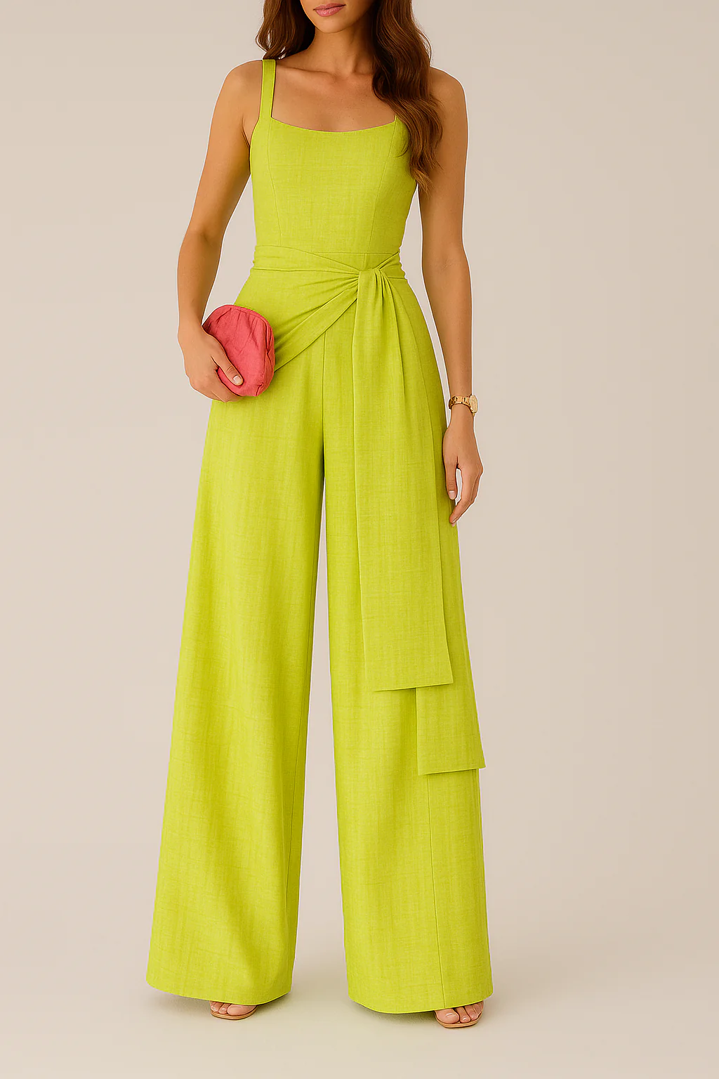 Ladies jumpsuit – Elegant fit – Wide legs – Sleeveless – Breathable material - Image 3