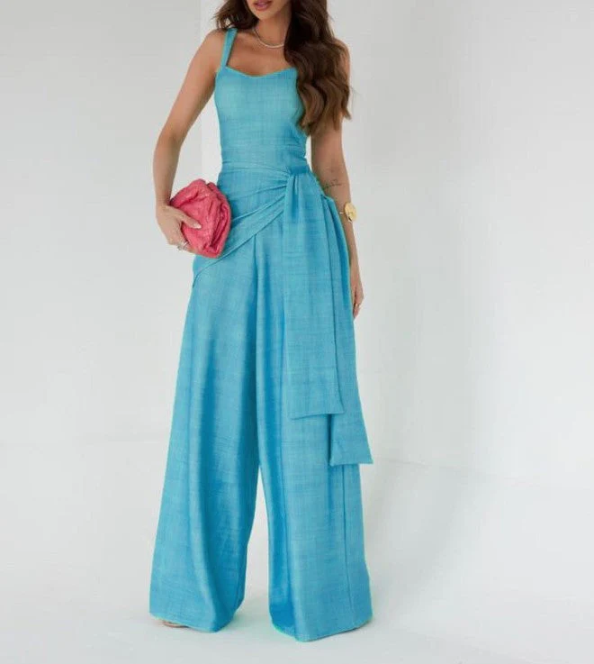 Ladies jumpsuit – Elegant fit – Wide legs – Sleeveless – Breathable material - Image 7