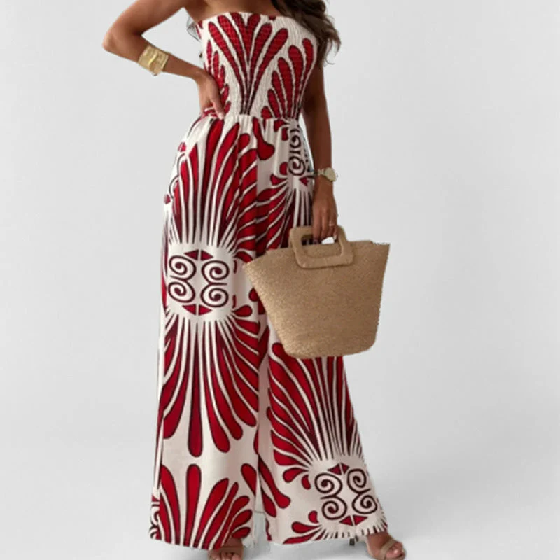 Women's jumpsuit – Off shoulder – Smocktop – Wide legs – Airy cotton blend - Image 5