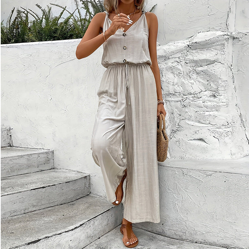 Ladies Jumpsuit – Relaxed Fit – Sleeveless – Wide Leg – Breathable Fabric - Image 3