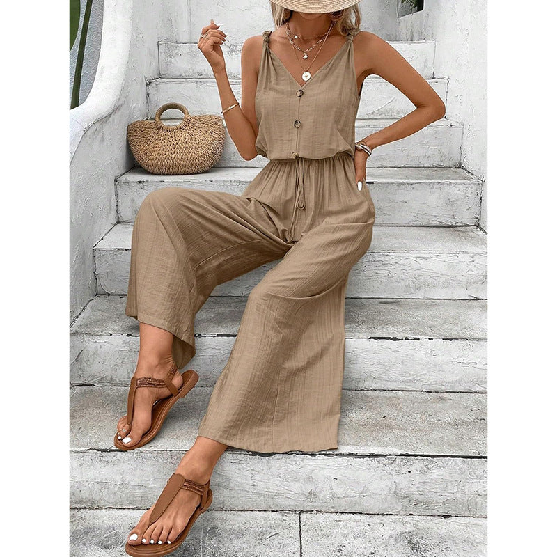 Ladies Jumpsuit – Relaxed Fit – Sleeveless – Wide Leg – Breathable Fabric - Image 5