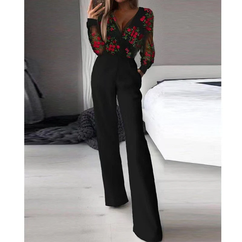 Women's Jumpsuit – Strapless Asymmetrical Neckline – Tailored Fit – Wide Legs - Image 7
