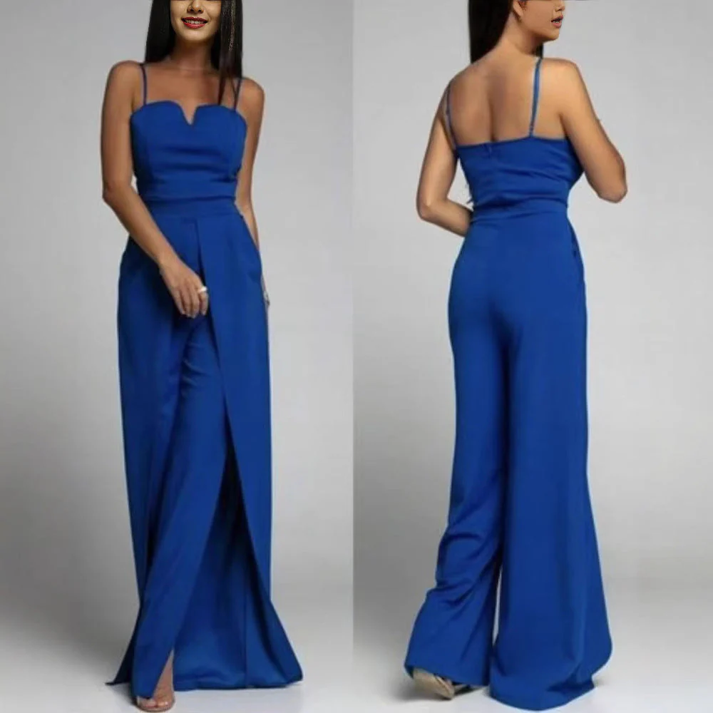 Ladies Jumpsuit – Strapless Slim Fit – Wide Legs with Front slit – Elegant One-Piece - Image 5