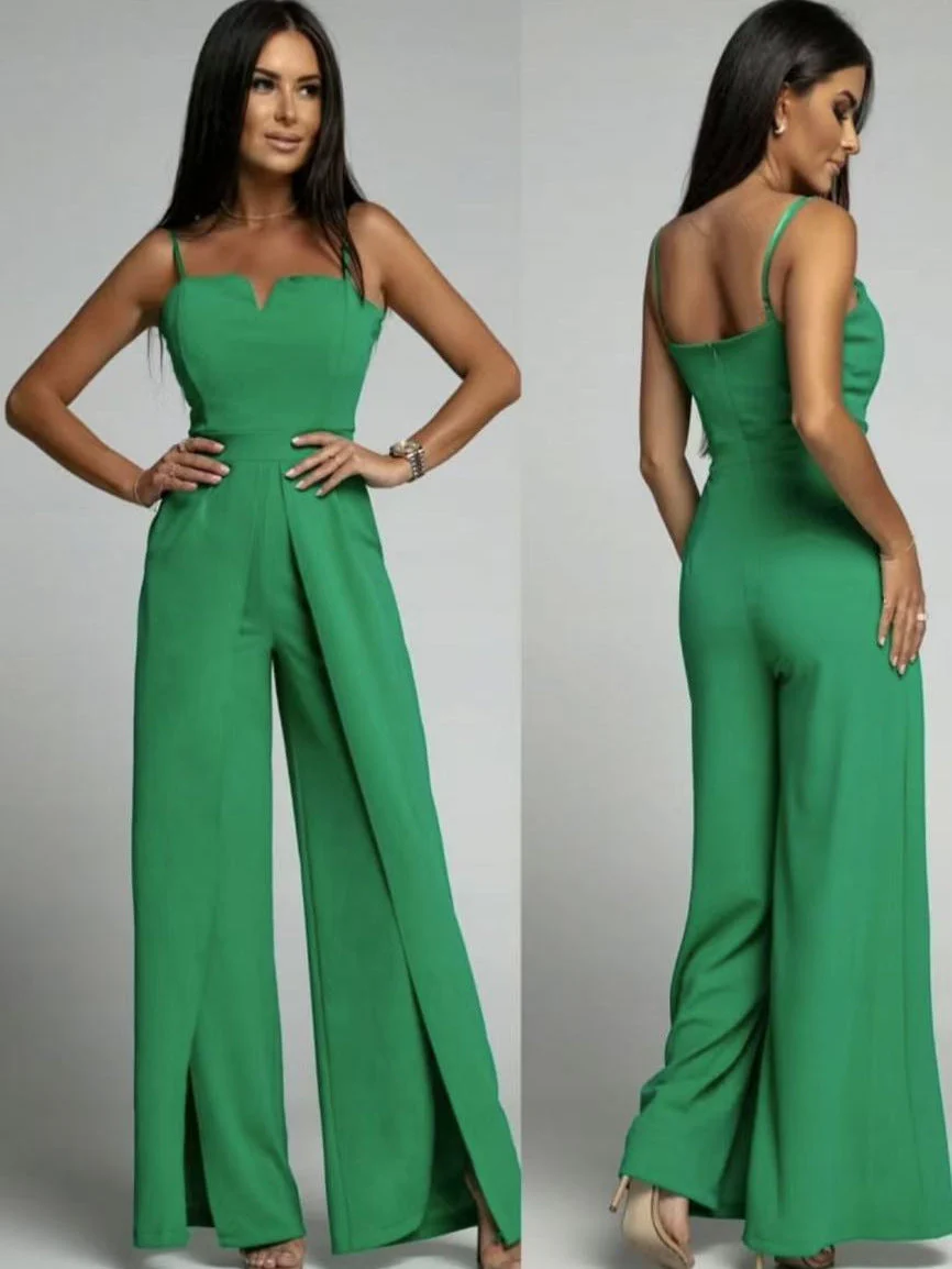 Ladies Jumpsuit – Strapless Slim Fit – Wide Legs with Front slit – Elegant One-Piece - Image 6